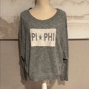Gray PI PHI Sweater - Pi Beta Phi Sorority Size Medium